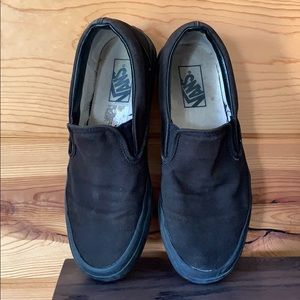 Solid black Slip On Unisex Vans Womens 8